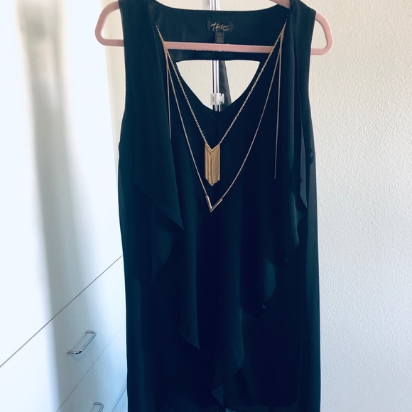 Thalia high low dress detachable gold tone detail - Picture 2 of 6